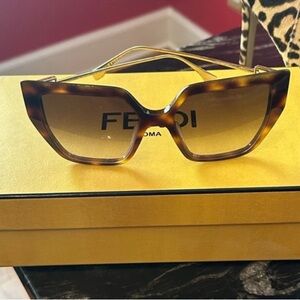 Authentic Fendi Brown Tortoise Sunglasses